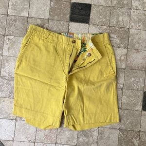 Vibrant Yellow Men's Flat Front Shorts
